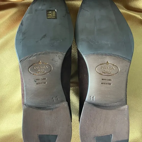 NWOT Prada Men’s Distressed Suede Slip on Loafers 11
