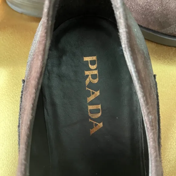 NWOT Prada Men’s Distressed Suede Slip on Loafers 11
