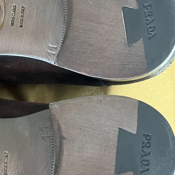NWOT Prada Men’s Distressed Suede Slip on Loafers 11