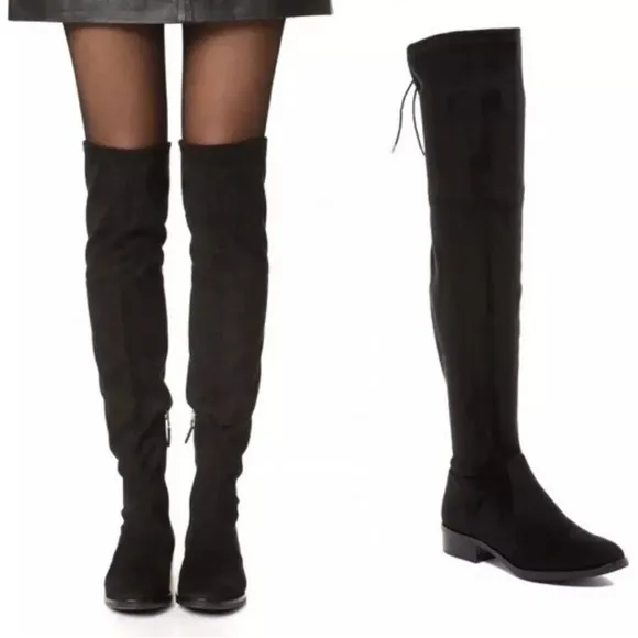 NWOT SAM EDELMAN $250 Paloma Over-the-Knee Faux Suede Black Boots