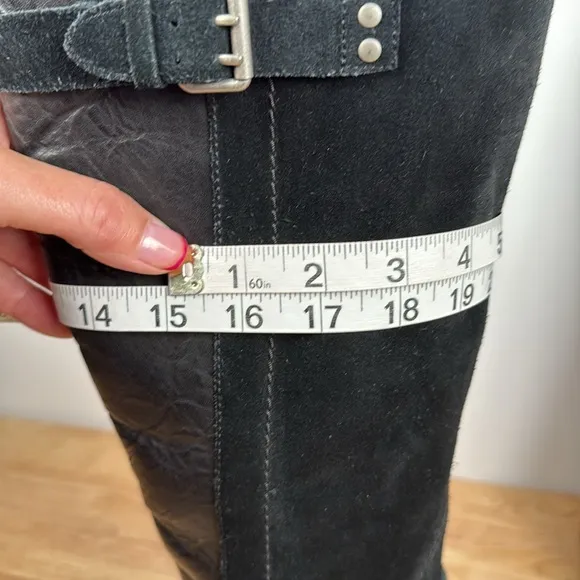 NWOT UGG black Suede Buckle Cydnee Riding Boots