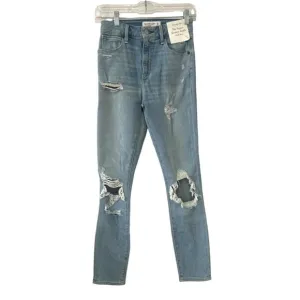 NWT Abercrombie &amp; Fitch Super Skinny Ankle Jeans Light Wash Size 25 High Rise