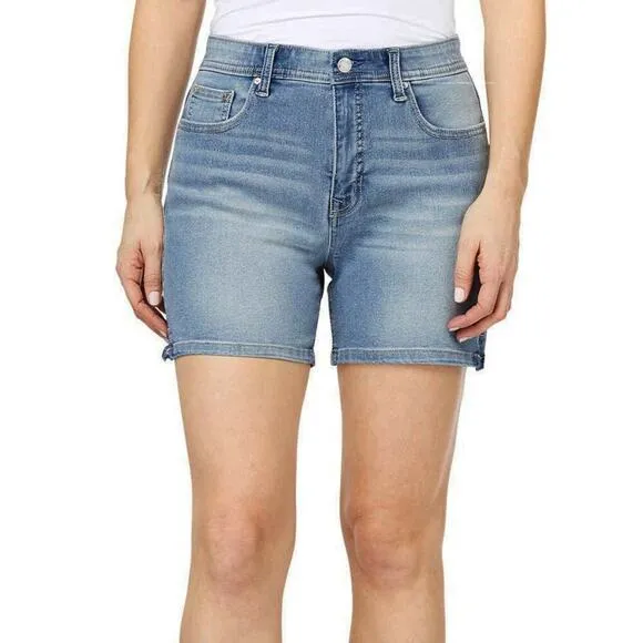 NWT Angels Forever Young Women's 360 Sculpt High Rise Denim Shorts