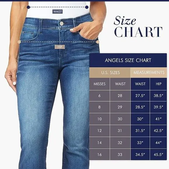 NWT Angels Forever Young Women's 360 Sculpt High Rise Denim Shorts