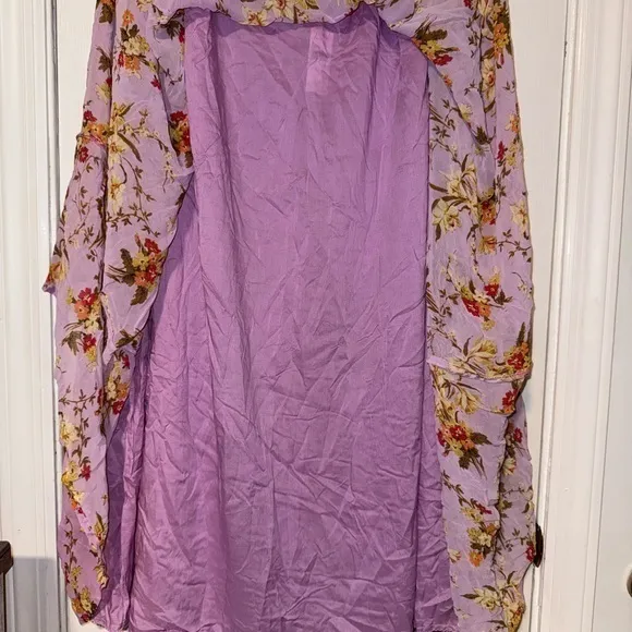NWT, Anthropologie Boho Chic Midi Skirt, Size‎ 14, Lavender Floral