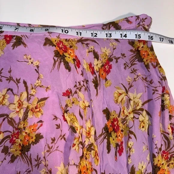 NWT, Anthropologie Boho Chic Midi Skirt, Size‎ 14, Lavender Floral