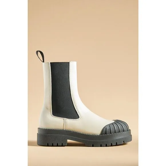NWT Anthropologie Maeve Cream Chelsea Boots - 41EU (10-10.5 US)