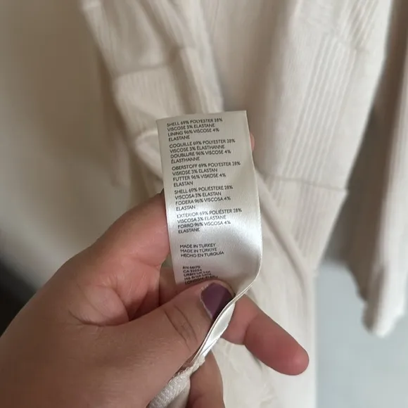 NWT Anthropologie Women's Cream Short Dress 3XL Plus Size Casual Style
