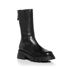 NWT ASH Womens Black 1&quot; Platform Lennox Wingtip Toe Block Heel Leather Boots 39