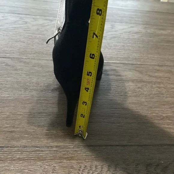 NWT BURJU Speechless Ankle Bootie Open Toe Stretch Ankle Boots | Black 14
