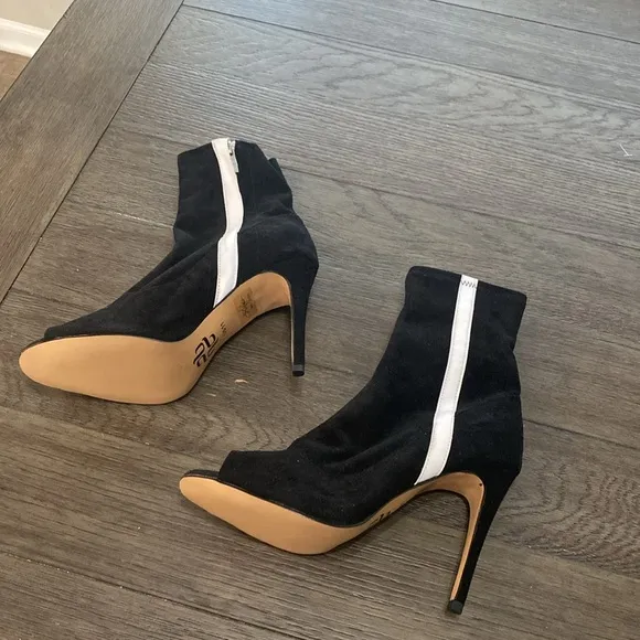 NWT BURJU Speechless Ankle Bootie Open Toe Stretch Ankle Boots | Black  …