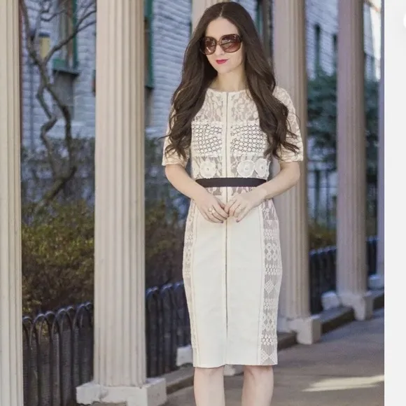 NWT Byron Lars Carissima Sheath Dress Size 0 P Ivory - Z260-5
