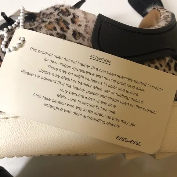 NWT Esse Ut Esse leopard cheetah dyed print fur City sneakers