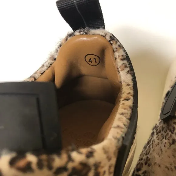 NWT Esse Ut Esse leopard cheetah dyed print fur City sneakers