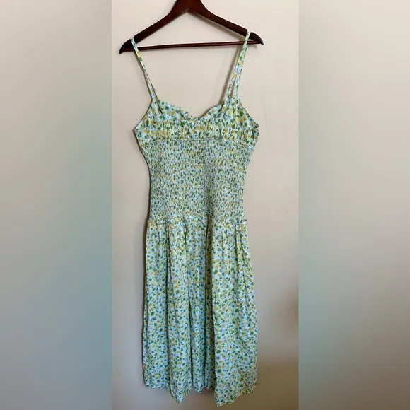 NWT Free People Lavender Daze Dress Medium Green Combo