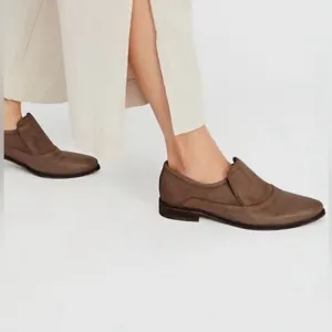 NWT Free People | Women’s Brown Brady Slip On Loafers, slight heel, US size 9.5