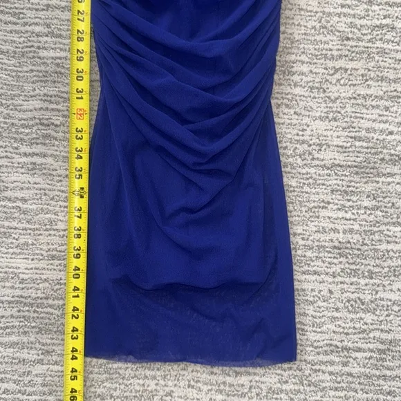 NWT FUZZI V-Neck Midi Length Dress Royal Blue Mesh XL