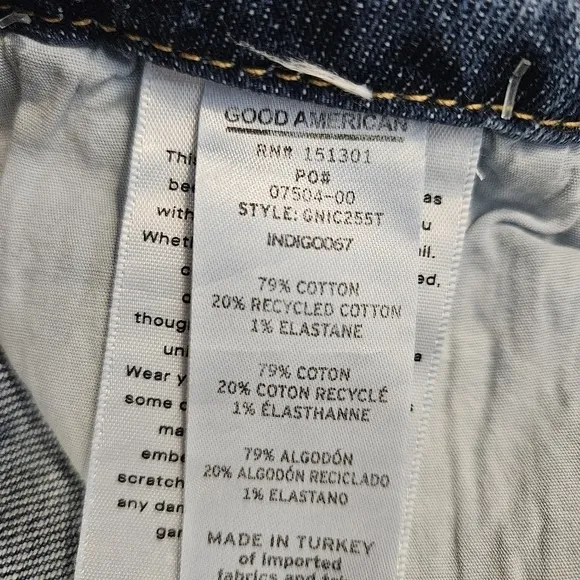 NWT Good American Indigo Good Icon Cropped Jeans