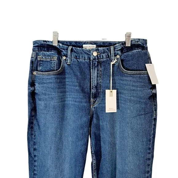 NWT Good American Indigo Good Icon Cropped Jeans
