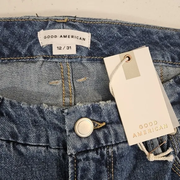 NWT Good American Indigo Good Icon Cropped Jeans