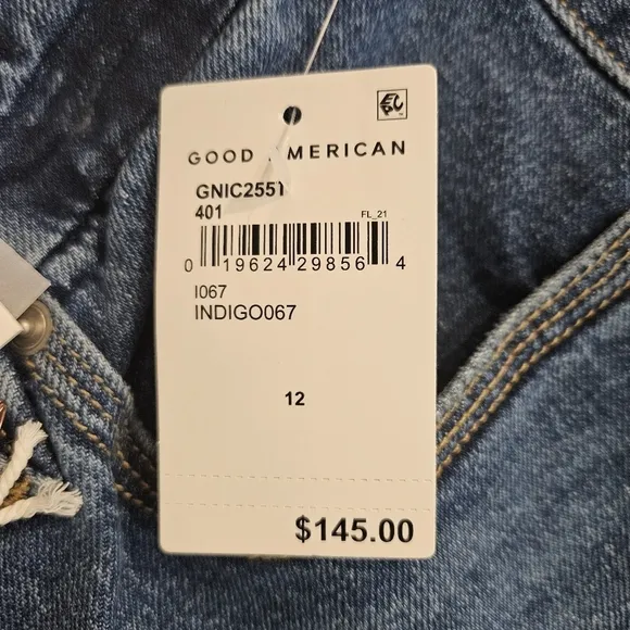 NWT Good American Indigo Good Icon Cropped Jeans
