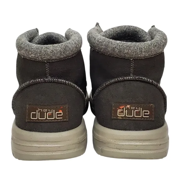 NWT Hey Dude mens Bradley eco ankle boots charcoal gray recycled leather suede