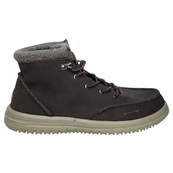NWT Hey Dude mens Bradley eco ankle boots charcoal gray recycled leather suede