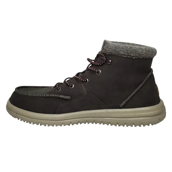 NWT Hey Dude mens Bradley eco ankle boots charcoal gray recycled leather suede
