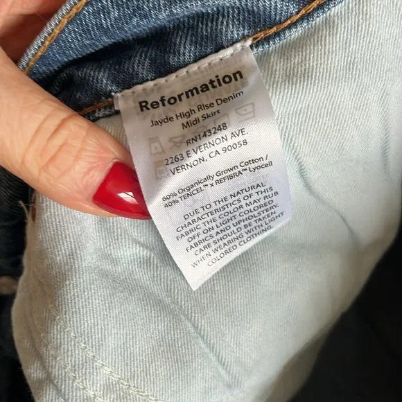 NWT HP ☀️Reformation Jayde High Rise skirt (29)