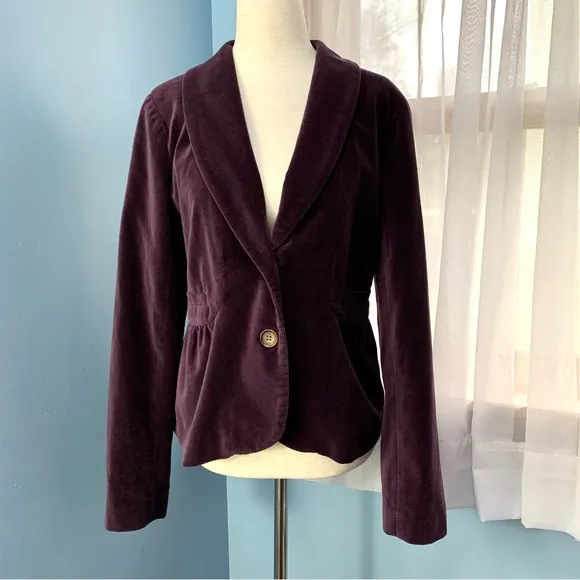 NWT J. Crew Eden Plum Velvet Blazer