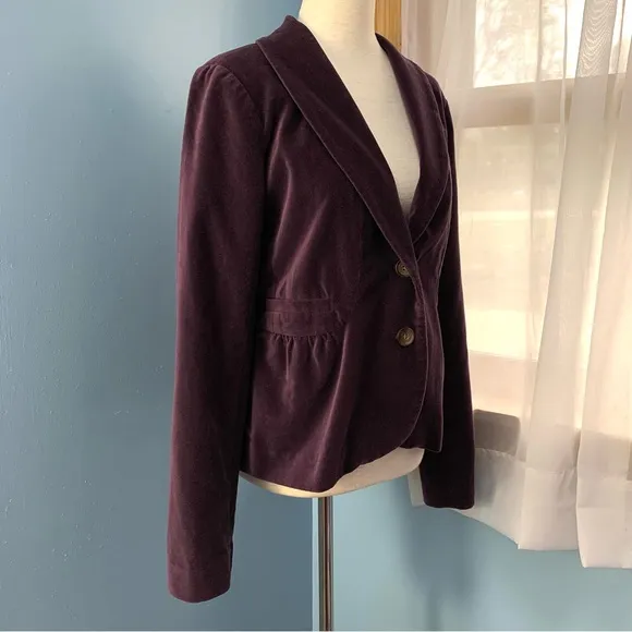 NWT J. Crew Eden Plum Velvet Blazer