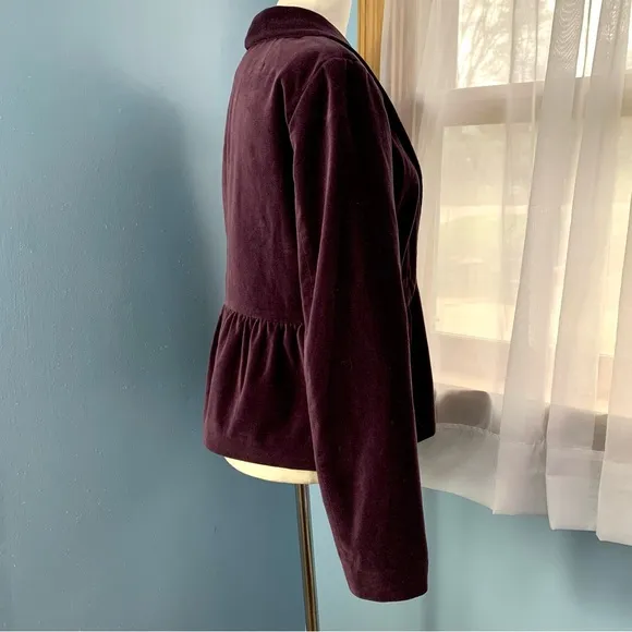 NWT J. Crew Eden Plum Velvet Blazer