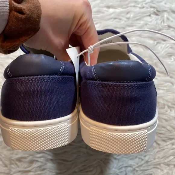 NWT J. CREW Factory Explorer Slip On Canvas Sneakers Navy sz 11.5