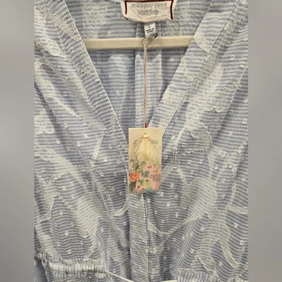 NWT Johnny Was Flore Seersucker Asymmetrical Dress SZ LARGE