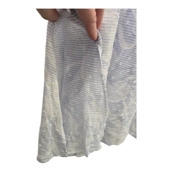 NWT Johnny Was Flore Seersucker Asymmetrical Dress SZ LARGE