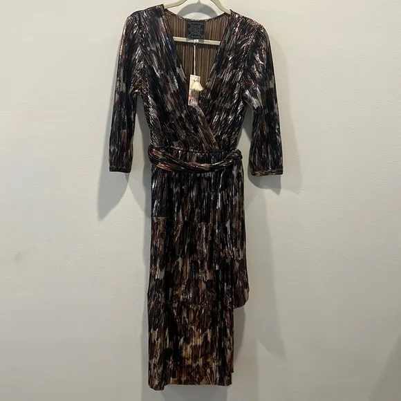 NWT Johnny Was Tina Wrap MIDI Dress Multi color Size XS