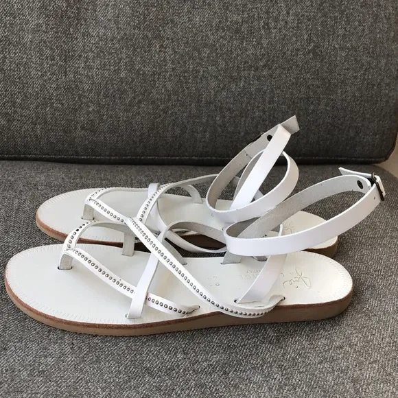 NWT! - JOIE A La Plage White Leather Strappy Sandals - Made in Italy