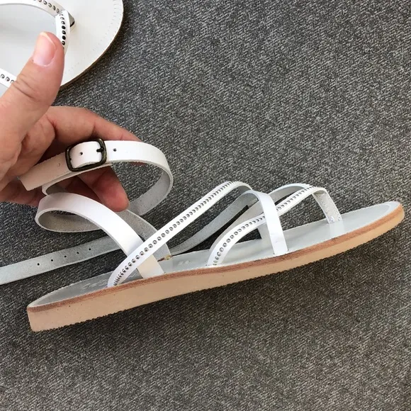 NWT! - JOIE A La Plage White Leather Strappy Sandals - Made in Italy