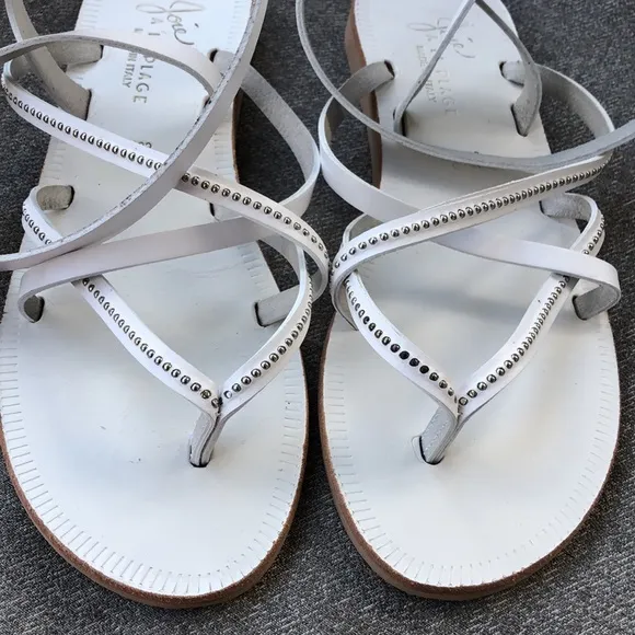 NWT! - JOIE A La Plage White Leather Strappy Sandals - Made in Italy