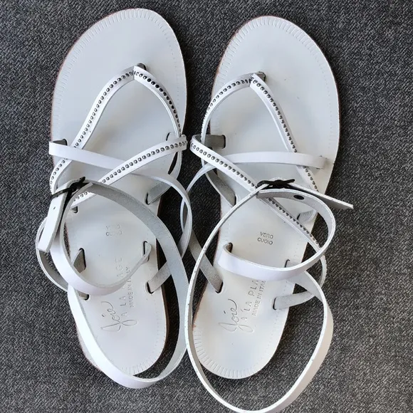 NWT! - JOIE A La Plage White Leather Strappy Sandals - Made in Italy