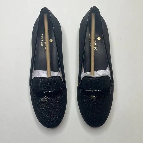 NWT Kate spade black Georgia sparkle loafers size 6