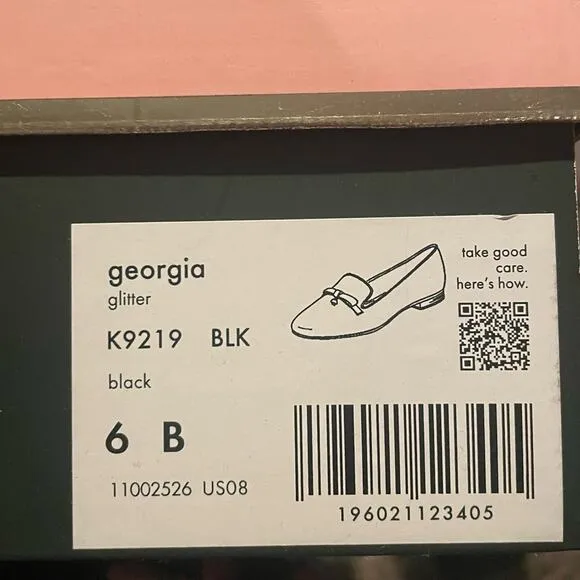 NWT Kate spade black Georgia sparkle loafers size 6