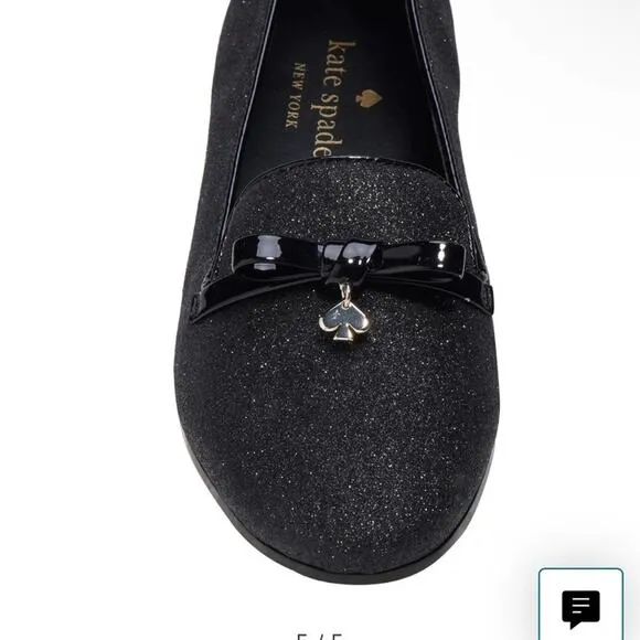 NWT Kate spade black Georgia sparkle loafers size 6