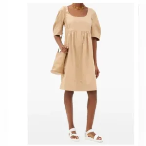 NWT Lee Mathews Square Neck Top Stitched Dress