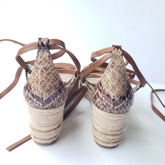NWT Louise et Cie Renz espadrille wedge strappy lace up sandals
