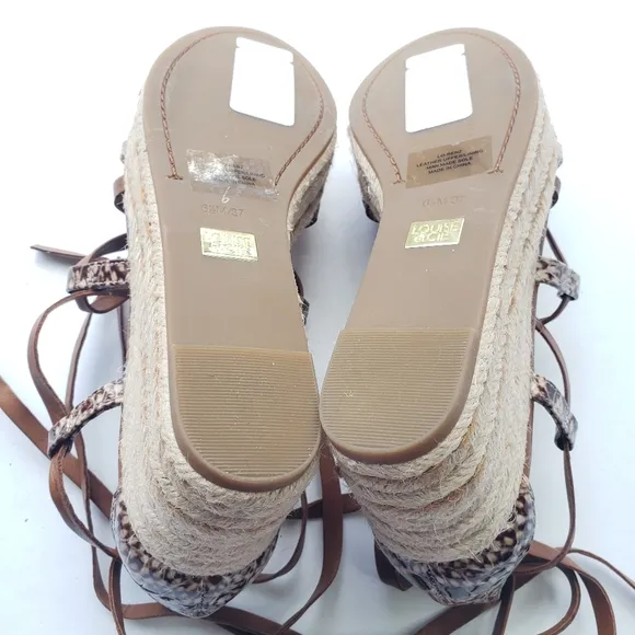 NWT Louise et Cie Renz espadrille wedge strappy lace up sandals