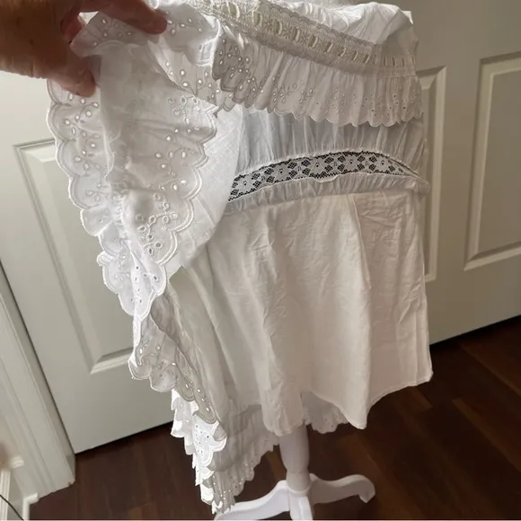 NWT Lucy Paris Denim and Lace Western Layered Skirt
