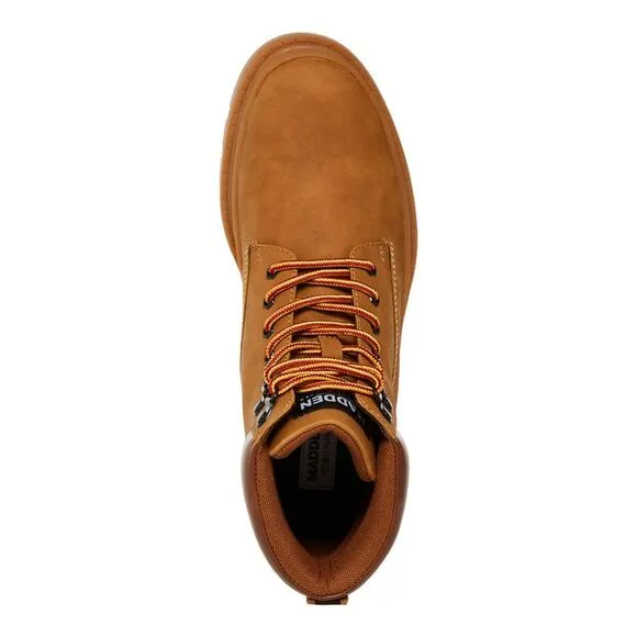 NWT MADDEN Mens Brown Heel Pull-Tab Glixxo Toe Block Heel Combat Boots 10.5 M