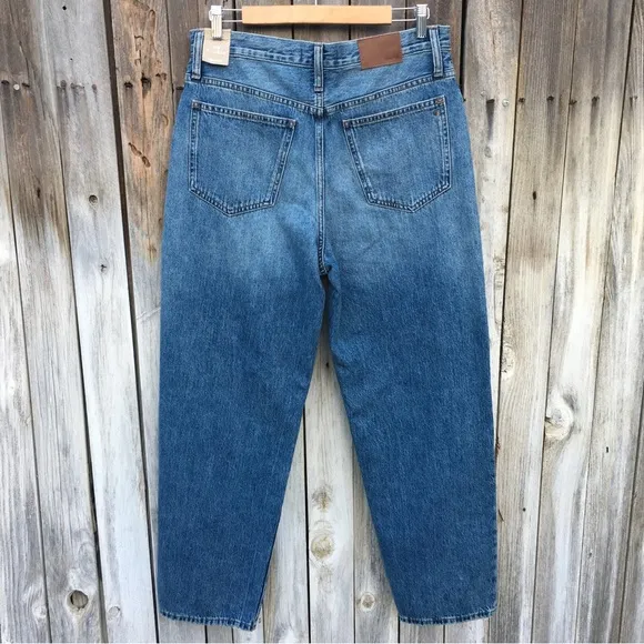 NWT Madewell High Waist Ripped Dad Jean Duane Blue 27