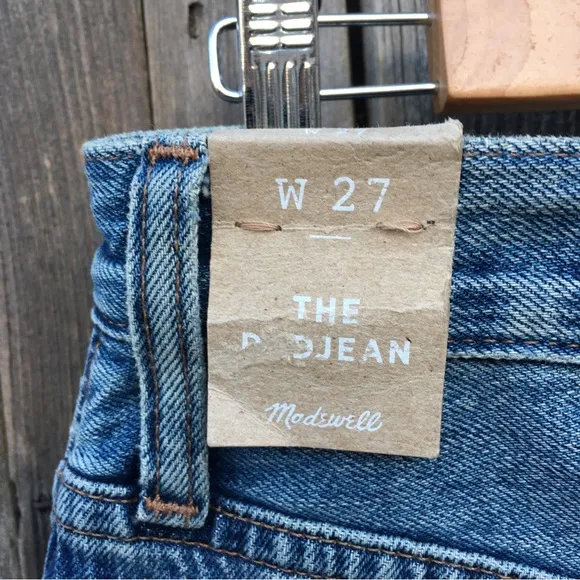 NWT Madewell High Waist Ripped Dad Jean Duane Blue 27